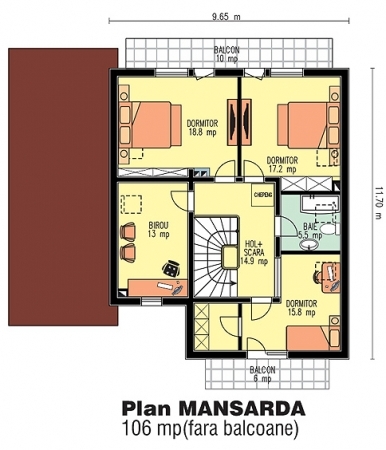 Plan etaj CE036 cu subsol